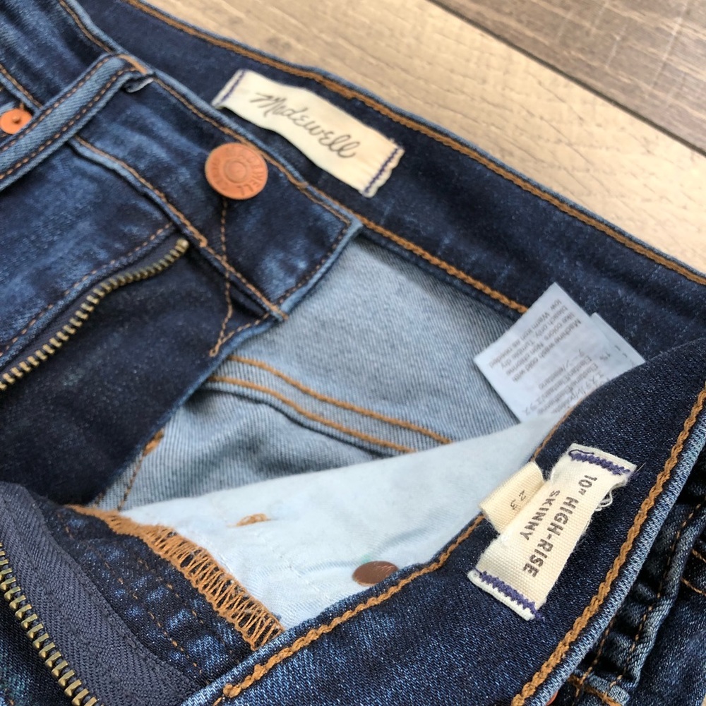 Madewell 10” high rise skinny jean dark wash size 23, so soft and comfortable